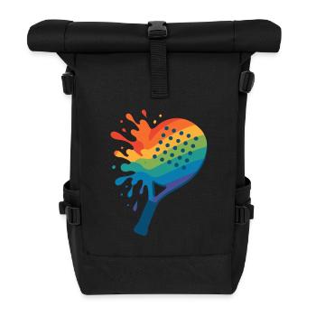 Raquette de Padel colorée - Sac à dos roll top - noir - Devant