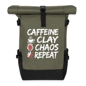Conception Répétition de Caféine Clay Chaos - Sac à dos roll top - olive/noir - Devant