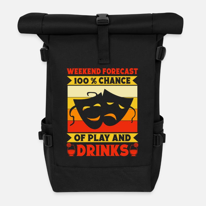 Musical Theatre Weekend Forecast Play & Drinks - Roll Top Backpack - black