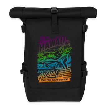 Hawaii Traumreise 50er Jahre Poster - Rolltop Rucksack - Schwarz - Vorne