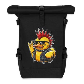 Punkente mit Spike-Sonnenbrille - Rolltop Rucksack - Schwarz - Vorne
