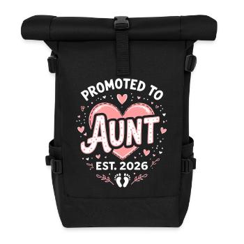 Aunt 2026 Aunt 2026 Promoted to Aunt 2026 - Roll Top Backpack - black - Front