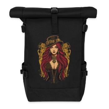 Steam Punk Schöne Frauen Steampunk - Rolltop Rucksack - Schwarz - Vorne