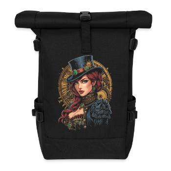 Steam Punk Schöne Frauen Steampunk - Rolltop Rucksack - Schwarz - Vorne