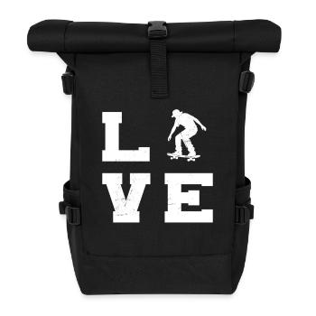 Skateboarding Liebe zum Anziehen - Rolltop Rucksack - Schwarz - Vorne