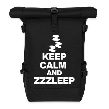 KEEP CALM AND ZZZLEEP, SCHLAFEN GESUND 1aZzzleep - Rolltop Rucksack - Schwarz - Vorne