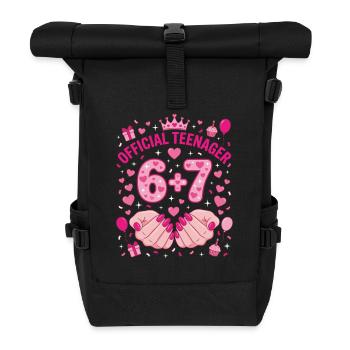 Official Teenager 13th 6+7 Hearts - Roll Top Backpack - black - Front
