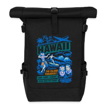Hawaii Traumreise 50er Jahre Poster - Rolltop Rucksack - Schwarz - Vorne
