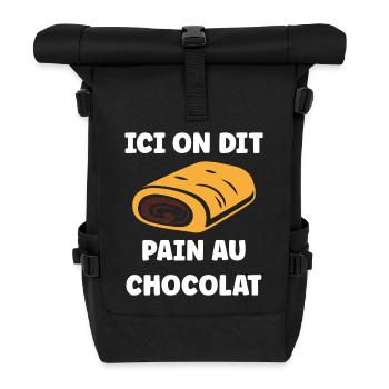 here we say pain au chocolat - Roll Top Backpack - black - Front