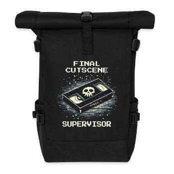 Final Cutscene | Bestatter mit Humor - Rolltop Rucksack - Schwarz - Vorne