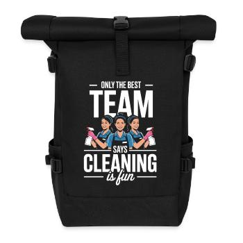 Reinigungskraft Putzteam Dienstleistung Reinigung - Rolltop Rucksack - Schwarz - Vorne