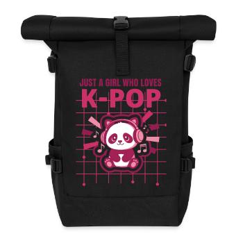 Just a Girl, das K-Pop süße koreanische Musik liebt - Rolltop Rucksack - Schwarz - Vorne