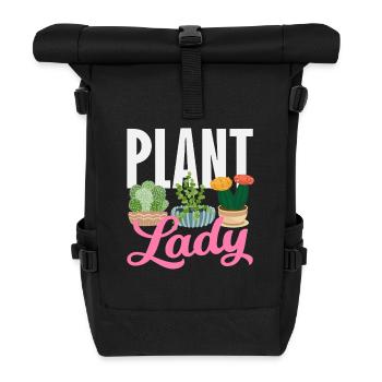 Plant lover planting succulent flower - Roll Top Backpack - black - Front