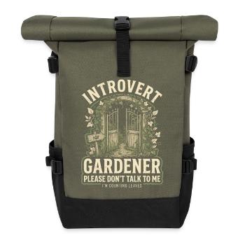 Introvert Gardener Humor - Rolltop Rucksack - Olive/Schwarz - Vorne