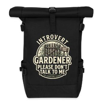 Please do not approach Introvert Gärtner - Roll Top Backpack - black - Front
