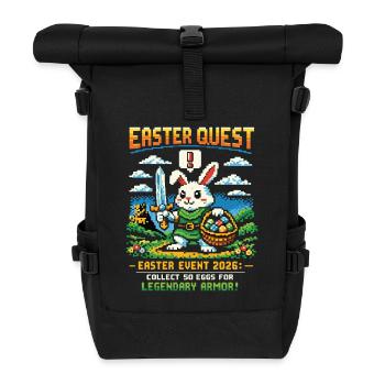 Easter Quest Pixelbunny – Sammle Eier 2026 - Rolltop Rucksack - Schwarz - Vorne