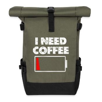 I need coffee battery empty - Roll Top Backpack - olive/black - Front