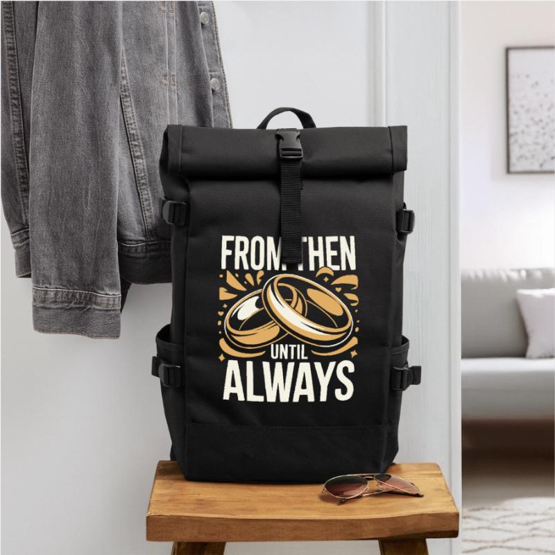 Hochzeitstag des Ehepaares 2026 Ehemann und Ehefrau Rolltop Rucksack
