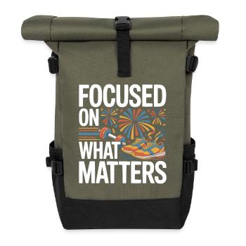 New Years Resolution Motivational Quotes - Roll Top Backpack - olive/black - Front