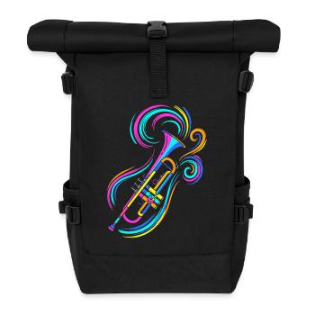 Trompete - Rolltop Rucksack - Schwarz - Vorne