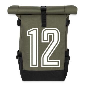 12 - Roll Top Backpack - olive/black - Front