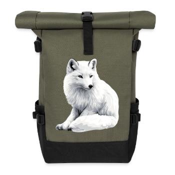 Snow fox - Roll Top Backpack - olive/black - Front