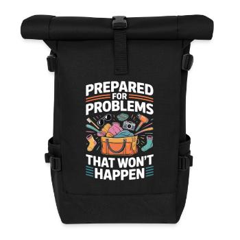 Overloaded Backpacking Chaotis Luggage - Roll Top Backpack - black - Front