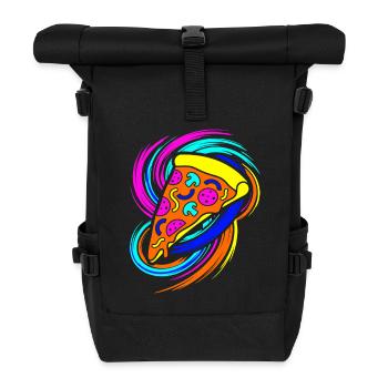 Tranche de pizza - Sac à dos roll top - noir - Devant