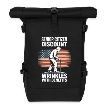 Senior Discount Ruhestand Humor - Rolltop Rucksack - Schwarz - Vorne