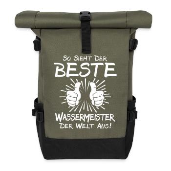 Bester Wassermeister - Rolltop Rucksack - Olive/Schwarz - Vorne
