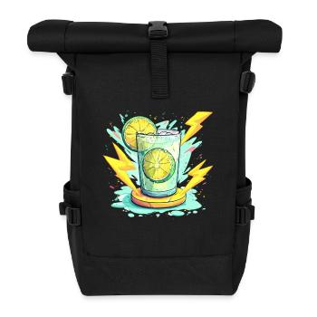 Zitrus-Schock Glasdesign - Rolltop Rucksack - Schwarz - Vorne