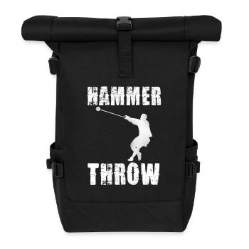 Hammer Throw Silhouette Graphic - Roll Top Backpack - black - Front