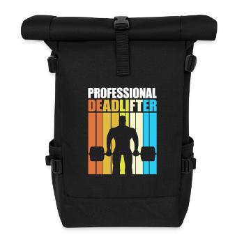 Gym Deadlift Fitness Workout Hantel Bodybuilder - Rolltop Rucksack - Schwarz - Vorne