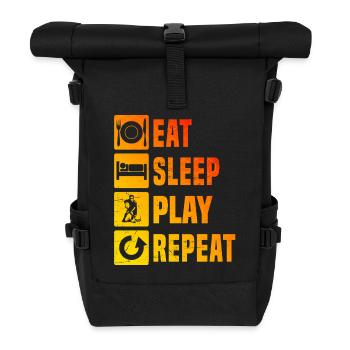Floorball Liebe zum Anziehen - Rolltop Rucksack - Schwarz - Vorne