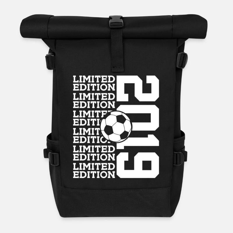 LIMITED EDITION 2019 FUßBALL 7. GEBURTSTAG - Rolltop Rucksack - Schwarz