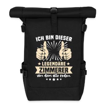 Zimmerer Sprüche - Rolltop Rucksack - Schwarz - Vorne