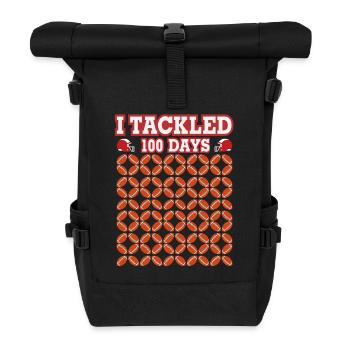 I Tackled 100 Days Of School  - Roll Top Backpack - black - Front