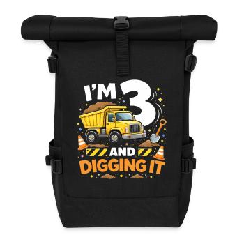 Ich bin 3 und grabe es - Rolltop Rucksack - Schwarz - Vorne