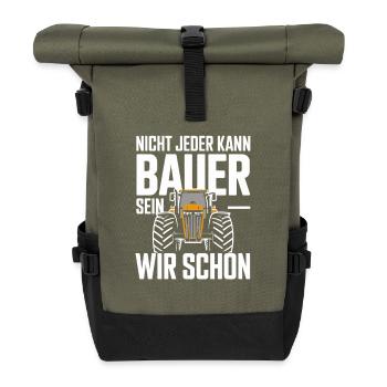  Nicht Jeder Kann Bauer Sein Wir Schon Traktor - Rolltop Rucksack - Olive/Schwarz - Vorne