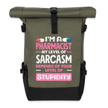 Mein Niveau Von Sarkasmus Apotheker - Rolltop Rucksack - Olive/Schwarz - Vorne