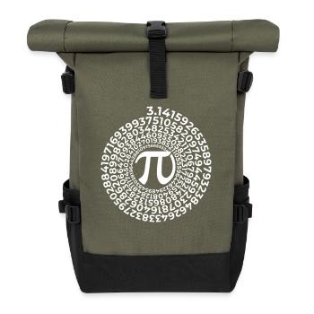 Symbole Pi avec spirale de nombres | Numéro de district 3.1415 - Sac à dos roll top - olive/noir - Devant