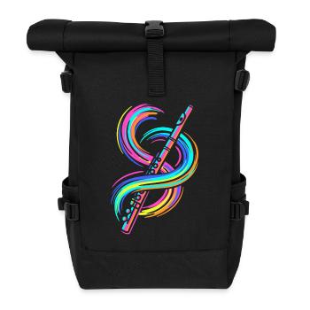 Colorful Flute - Roll Top Backpack - black - Front