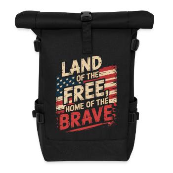 Land of the Free - USA Vintage Flag - Roll Top Backpack - black - Front