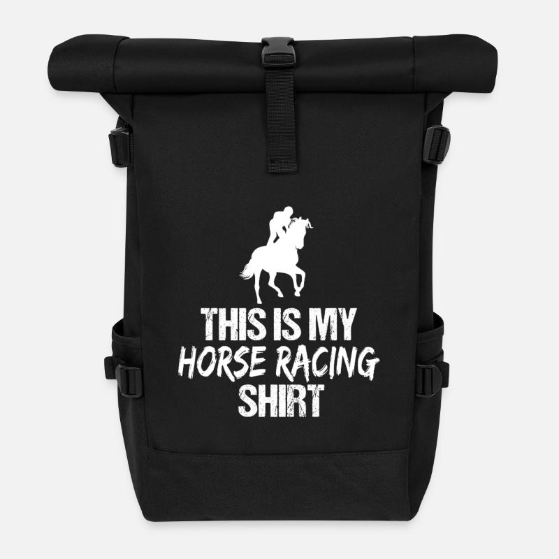 Das ist meine Pferderenn-Jockey-Silhouette - Rolltop Rucksack - Schwarz
