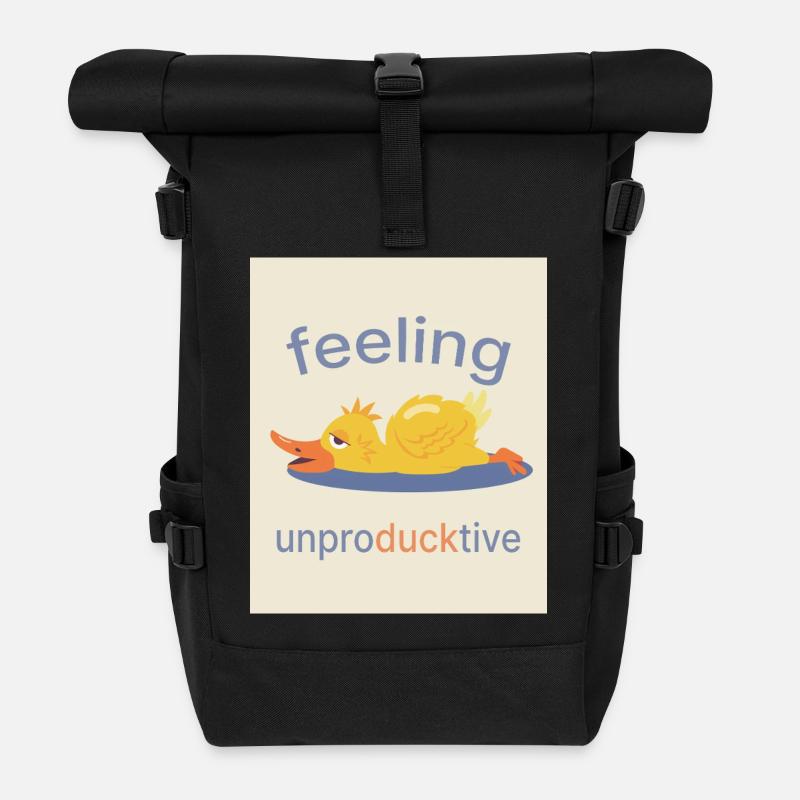 Feeling Unproducktive – Lustige Ente - Rolltop Rucksack - Schwarz
