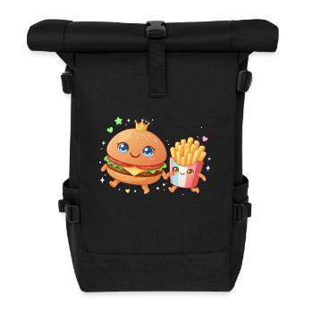 Burgers et frites - Sac à dos roll top - noir - Devant