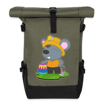 Maus Ostern Bergbau - Rolltop Rucksack - Olive/Schwarz - Vorne
