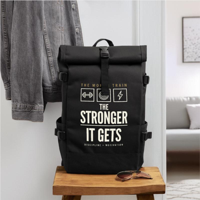 Plus je m’entraîne, plus ça devient fort Sac à dos roll top