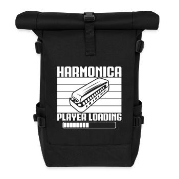 Harmonica Musican Player Loading Harmonica - Roll Top Backpack - black - Front