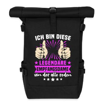 Receptionist Sayings - Roll Top Backpack - black - Front